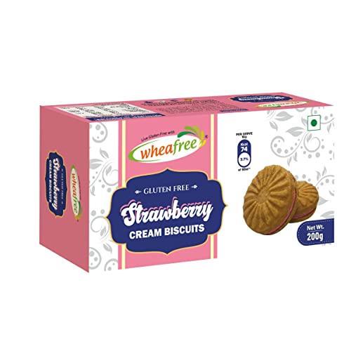 Image of Wheafree Gluten Free Strawberry Cream Biscuits - (200g) | No Maida | Best Teatime Snacks |