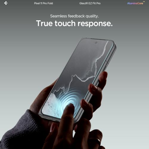 Image of Spigen GlasTR EZ FIT Pro Screen Protector for Pixel 11 Pro Fold | Aluminum Enhanced 10H+ tempered glass, GlasTR EZ Fit auto align tray, 100% clarity, Original touch, Case-friendly, 2Pack