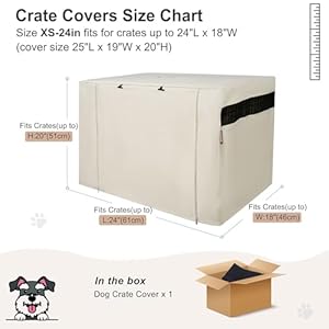   HiCaptain-Polyester-24in-Dog-Crate-Cover-Durable-Windproof-Pet-Kennel-Cover-for-Wire-Crate-Indoor-Outdoor-Protection-24-inches-Light-Tan