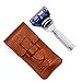 Rasoio di sicurezza Parker, rasoio da viaggio a 5 lame compatibile Gillette Fusion con lussuosa custodia in pelle da sella
