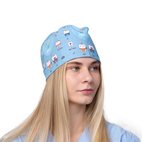 Image of Hats for Women and Mens Caps with Sweatband Adjustable Tie Back Working Cap Cotton One Size Unisex Skull Cap Cute Cat Print