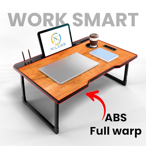 Image of Study Table Bed Table Premium Laptop Table /Foldable and Portable Wooden /Writing Desk for Office /Home /School (CTD Wood)