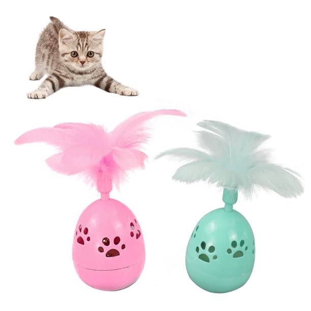 Pet Me Funny Cat Feather Tumbler Teasing Cat Toy with Sound Beads Perfect Interactive Toy for All Cats (B0B82K4V8B) Amazon Price History, Amazon Price Tracker