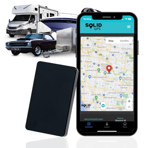 Solid GPS Tracker – Made in Australia, 4G, Geofencing, Real-Time Tracking, App Alerts, 3-Month Rechargeable Battery, for Vehicles, Motorcycles and Assets, Local Support Included
