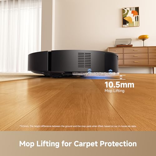 Image of DREAME L50 Robot Vacuum and Mop, 25000Pa Vormax Suction, MopExtend Edge Cleaning, Dual Anti-Tangle Main /Side Brushes, 10.5mm Auto Mop Lifting, Smart Carpet Detection, 5200mAh, Ideal for Pet Hair