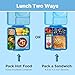 OmieBox Bento Box for Kids - Insulated Bento Lunch Box with Leak Proof Vacuum Insulated Food Jar - 3 Compartments, Two Temperature Zones (Blue Sky)
