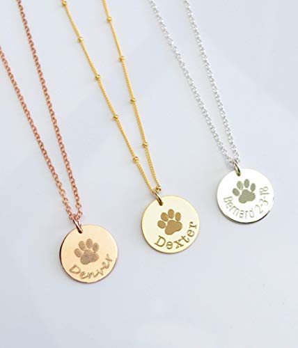 Personalized Paw Print Necklace, Pet Memorial Necklace, Dog Or Cat Memorial Jewelry 16Mm #TOP7