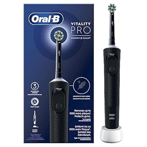 Oral-B Vitality Pro Elektrische Zahnbürste/Electric Toothbrush, 3 Putzmodi für Zahnpflege & Protect X Clean Zahnbürstenkopf, Geschenk Mann/Frau, Designed by Braun, schwarz