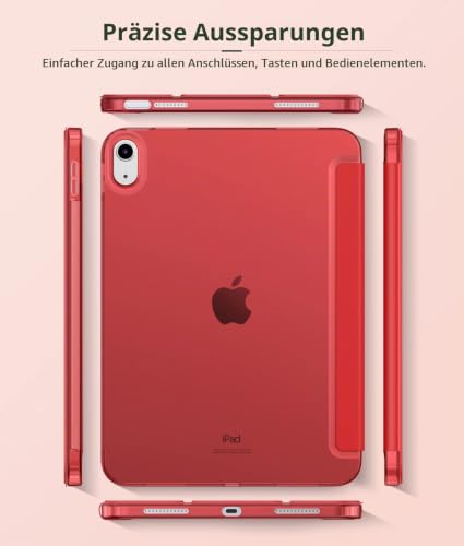 MoKo Hülle für iPad (A16) 11./10. Generation (2025/2022), Rot – Ansicht 6
