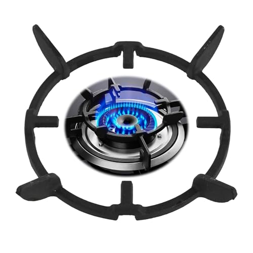 Pan Support for Gas Hob, Cast Iron Pan Ring 17cm, Non-Slip Stove Rack for Pan, Moka Pot, Universal Cooktop Stand for Kitchens