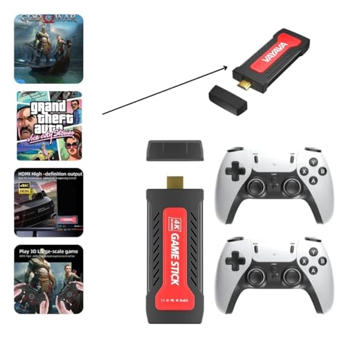 Image of Playtastic Gamestick GD30 Retro Gaming Console, 20,000+ Classic Games, Dual Wireless Controllers, 128GB Storage, HDMI Output (128GB)