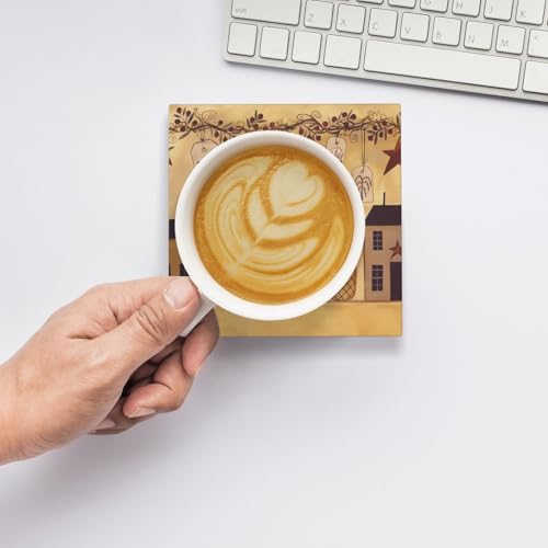 Dessous de verre absorbants style maison beige pour vos apéritifs et moments de détente