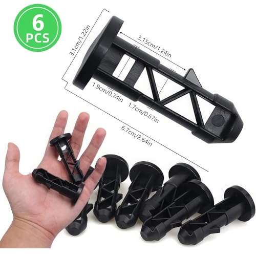 6 Stück Kunststoff-Scharnierstifte, Mülltonnendeckelstift für den Außenbereich, Deckelstifte für Mülltonnen, Kunststoff-Radtonnenstift, Scharnierstifte für Dosendeckel, für Mülltonnen(Schwarz)