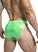 MIZOK Mens Sexy Swim Bikini Briefs Shiny Metallic Thong G-String Jockstrap Underwear with Hip Coverage Green S