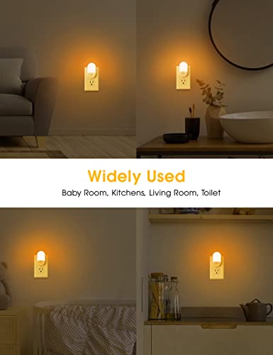 Image of L LOHAS LED Amber Night Light, Night Lights Plug into Wall[2 Pack] | 2000K LED Night Light, Dusk to Dawn Sensor, 30 /60LM Adjustable Brightness, Automatic Low Blue Nightlight for Kids, Bathroom
