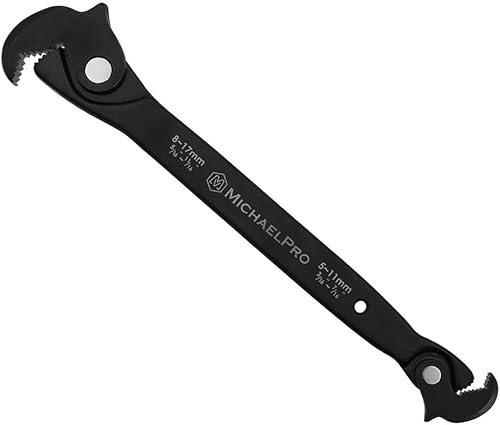 MichaelPro MP001229 - Llave de ajuste de tamaño automático de doble acción de 316 a 1116 pulgadas (5 a 0.669 in), llave rápida autoajustable, llave
