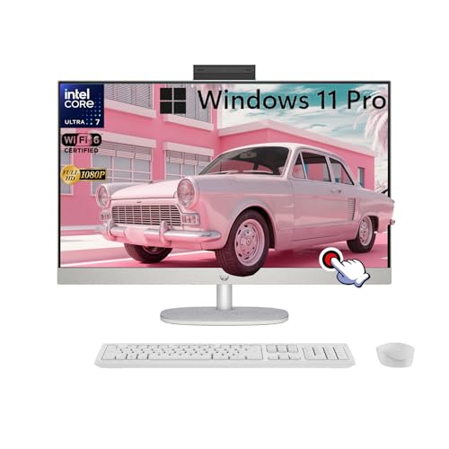 Image of HP 27 inch All-in-One Touchscreen Desktop | | Intel 12-Core Ultra 7 155U | Three-Sided Micro-Edge Display | Wi-Fi 6 |Win 11 Pro| FHD Webcam | 16GB DDR5 RAM | 1TB SSD