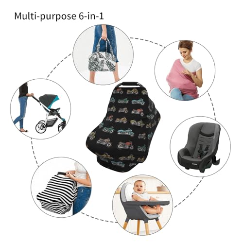 Image of Motorcycle Baby Stuff Car Seat Cover for Baby,Mom Nursing Breastfeeding Covers,Multi-Use Car Seat Canopy Carrier Cover,Stroller Cover Newborn Shower Gift for Boys Girls