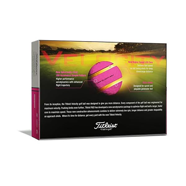 Titleist Unisex Velocity Golfball, Mattes Pink, Einheitsgröße