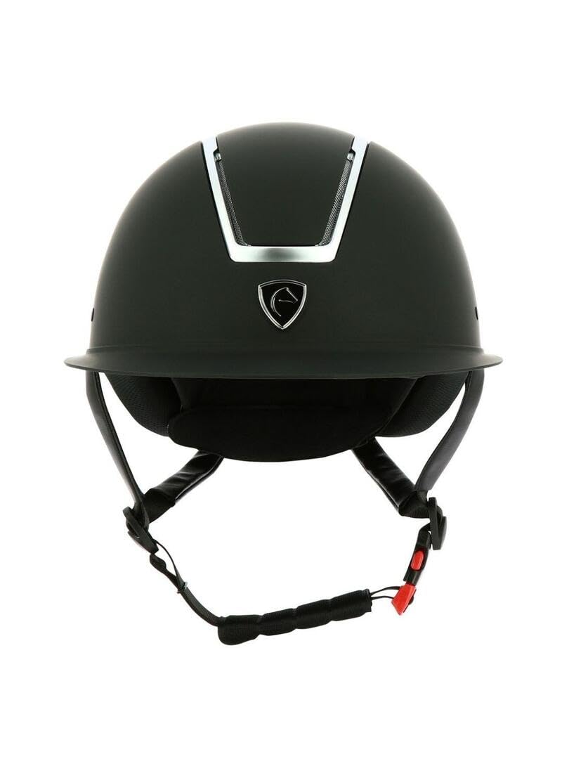 EQUITHEME Casque Glint Mat Noir/Argent Taille Bombe 52-54
