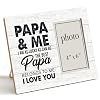 Oqtumes Papa Gift Wood Picture Frame Gifts for Grandpa Grandad Grandfather Rustic Papa and Me Wood Picture Frame 8 x 10 Inches Wall Mount and Tabletop 4 x 6 Inch Photo