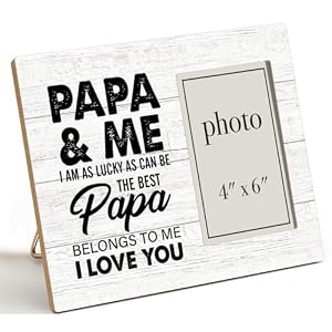 Oqtumes Papa Gift Wood Picture Frame, Gifts for Grandpa Grandad Grandfather, Rustic Papa and Me Wood Picture Frame 8 x 10 Inches, Wall Mount and Tabletop - 4 x 6 Inch Photo Oqtumes Papa Gift Wood Picture Frame Gifts for Grandpa Grandad Grandfather Rustic Papa and Me Wood Picture Frame 8 x 10 Inches Wall Mount and Tabletop 4 x 6 Inch Photo