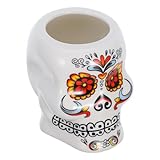 Milisten Taza de Cerámica para Cóctel Estilo Hawaiano Diseño Calavera, Copa Grande para Fiesta Luau, Vaso para Bebida y Decoración, Taza de Hawái para Bar y Eventos