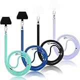 Weewooday 4 Pcs Phone Lanyard Crossbody Phone Strap Universal Cellphone Neck Lanyard with Patch for Women, Anti Theft(Blue Color Series)