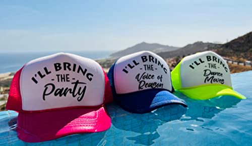 Funky Junque Bridal Snapback Trucker Hat - I'll Bring The Dance Moves - White/Neon Yellow #TOP2