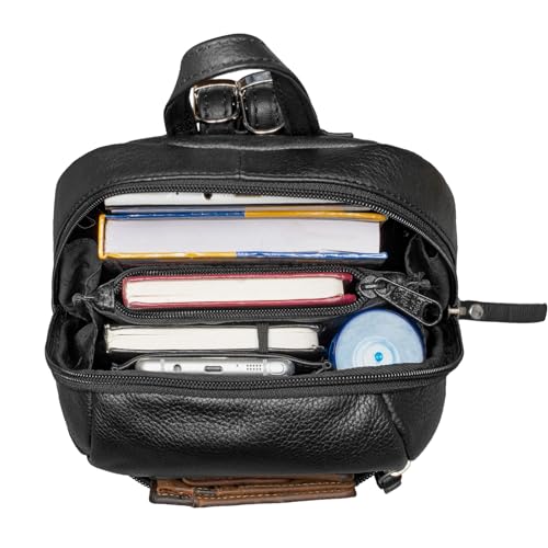 Umhängetasche Damen Stilord Lia Mini Rucksack aus Leder