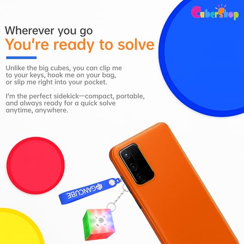 Image of CuberShop GAN 330 Mini Keychain Speed Cube (10th Anniversary Special Version), GAN Cube 3X3 Tiny Collectibles Key Rings Cute Cube Pocket Size GAN330 Keychaincube 10 Anniv