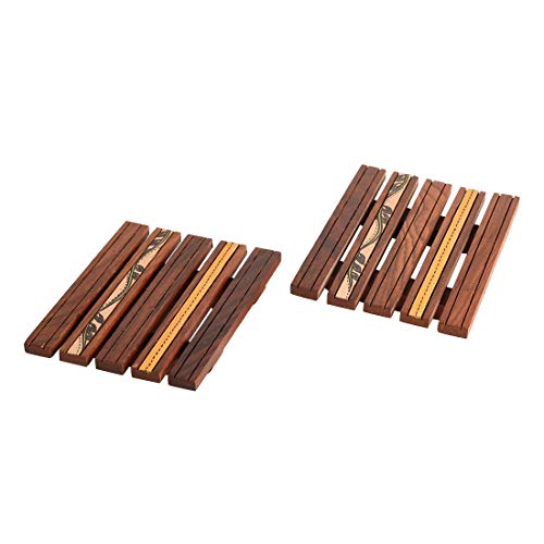 Image of Aakriti Art Creations Hand Painted Wooden Coaster (Set of 2)