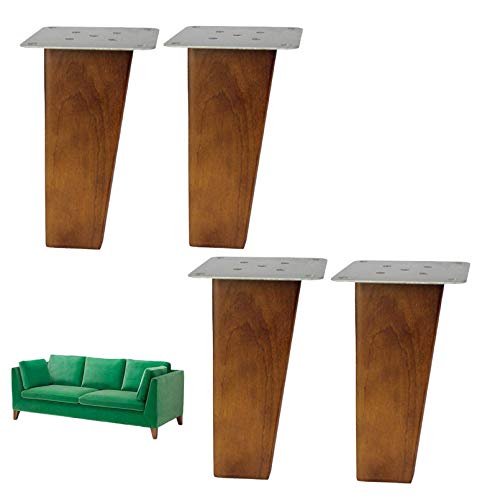 TAXXII Patas de Mesa Piezas Estilo Nórdico Madera Roble, Patas Cuadradas de Repuesto para Muebles, Sofás y Sillones, para Muebles, Sofás, Sillas, Mesas de Centro, Otomanas, con Tornillos