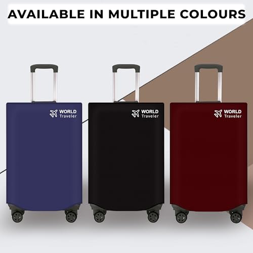 Image of Kraptick Non-Woven Luggage Cover - Waterproof, Dustproof, and Stretchable Luggage Protector Cover, Durable Non-Woven Luggage Case for Trolley Bags with Stretchable and Durable Design (Black-28 Inch)