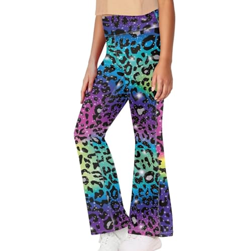Dreaweet Cute Flare Leggings for Girls 5-14 Years Old High Waisted Yoga Pants Girls Leggings for Workout Athletic Dancing