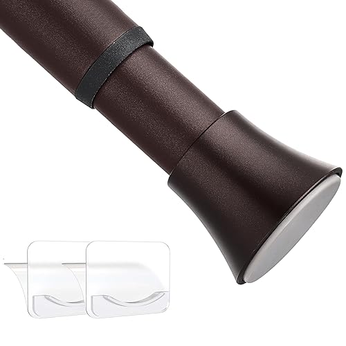 BRIOFOX Tension Shower Curtain Rod Bronze - Tension Curtain Rod Adjustable 32 to 56 inch - Spring Tension Shower Rod No Drilling Non Slip, Matte Bronze BRIOFOX Tension Shower Curtain Rod Bronze - Tension Curtain Rod Adjustable 32 to 56 inch - Spring Tension Shower Rod No Drilling Non Slip, Matte Bronze