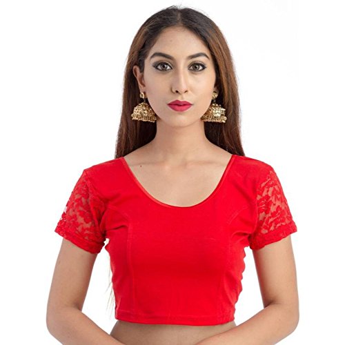 Image of Fressia Fabrics Women's Stretchable Readymade Saree Blouse Crop Top Choli