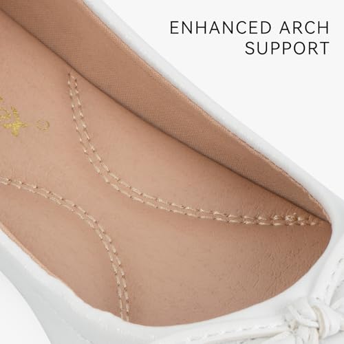 Womens Ballet Flats Shoes Pointed Toe Comfortable Bow Decor Versatile Slip-On Dressy Footware with Memory Foam Insole (Size Up)3