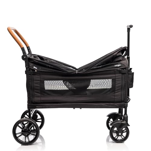 vickey Bollerwagen Faltbar mit Dach 2 Kinder, Cargo-Bollerwagen, Faltbarer...