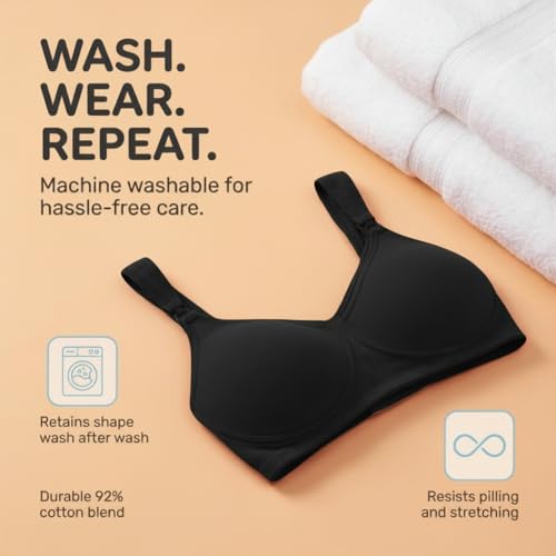 Image of The Mom Store Mom Nursing Bra | Full Coverage Non Padded Bra | Feeding Bra | Maternity Bra | Non Wired Bra | Cotton Blend