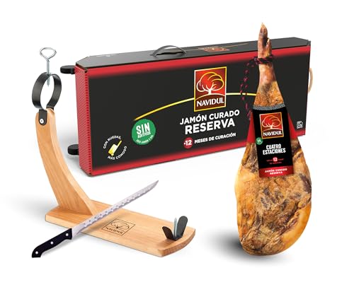 Navidul - Jamón Reserva Cuatro Estaciones + Jamonero + Cuchillo (7,2-8,2Kg)