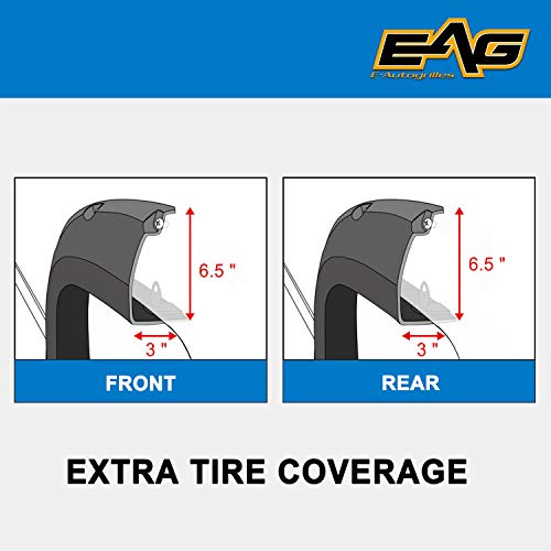 Eag Black Fender Flare Pocket Rivet Style Styleside Fit For 07-13 Silverado 1500/2500/3500 (6.5 & 8 Ft Bed) #TOP4