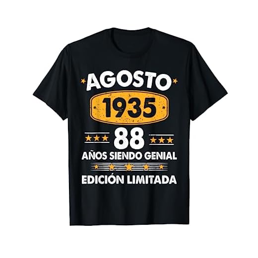 88 Años Cumpleaños Regalo Hombre Agosto 1935 Agosto 88 Años Camiseta