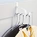 mDesign Modern Over Door Valet Hook - Multi Hanging Storage Organizer, Hook - for Coats, Hoodies, Hats, Scarves, Purses, Bath Towels & Robes - 3 Pack - White