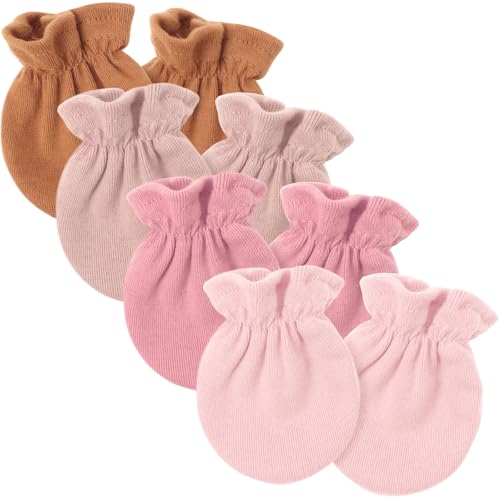 Image of BQUBO Newborn Baby Mittens No Scratch Mittens Double Layered Cotton Elastic Wrist Gloves Infant Toddler Gloves for 0-6 Months Baby Boys Girls