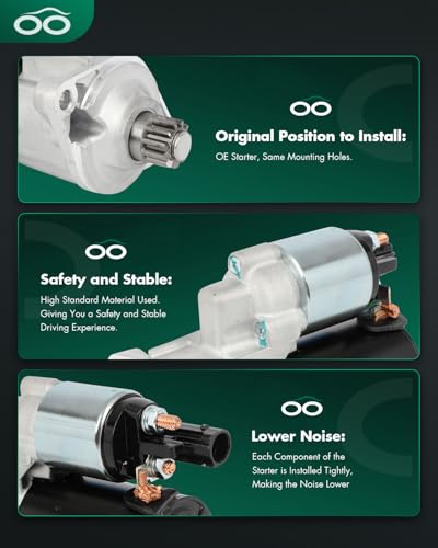 Image of SCITOO Starter Motor fit for Audi for A3 1.8L 2015-2016,for Audi for A3 Quattro 2.0L 2015-2017,for Audi for S3 2.0L 2015-2017 Replacement Starter 19214