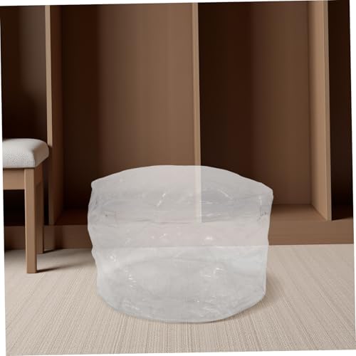 Fermeture éclair et plastique transparent pour ce pouf rangement jouets