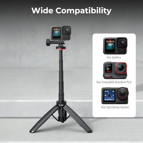 Image of SMALLRIG Portable Action Camera Tripod in Carabiner Shape, 6.5-13.6in Extendable Selfie Stick, Mini Table Tripod for GoPro Hero 13 /12 /11, for DJI Osmo Action 5 pro /4 /3, for Insta360 Ace Pro 2-5568