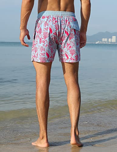 Nonwe Men's Swim Trunks with Compression Liner Quick Dry 2 in 1 Board Shorts Swimwear4