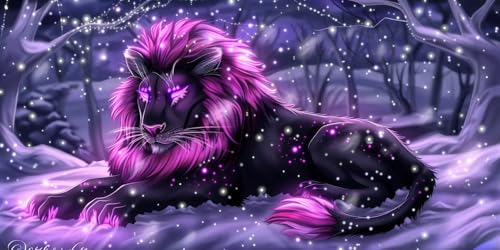 Diamond Painting Lion étoilé pour créer une décoration murale salon